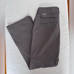 Women’s Columbia Titanium Omni Shade Zip Off Grey Travel pants Size 12